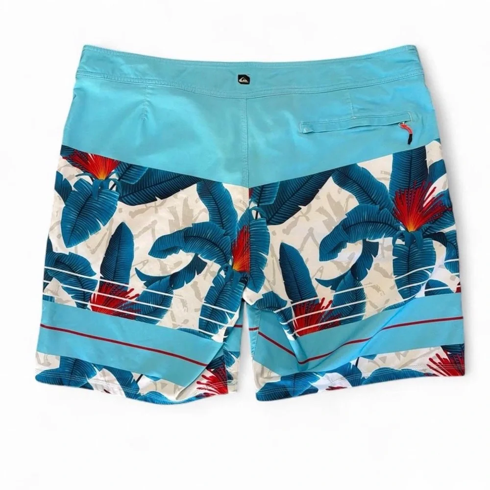 Quiksilver Blue Tropical Floral Boardshorts